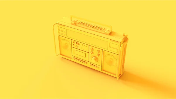 Yellow Boombox Illustration Rendering — Stock Photo, Image