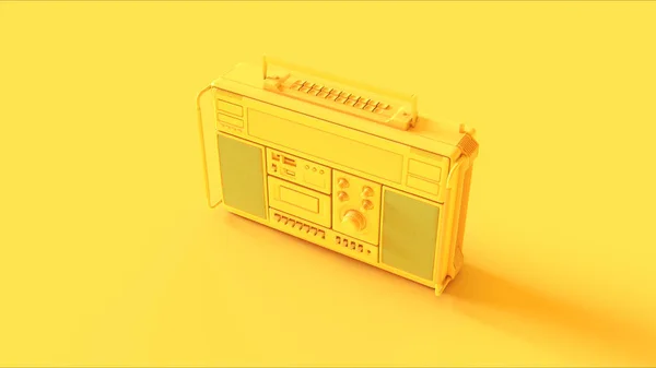 Yellow Boombox Illustration Rendering — Stockfoto