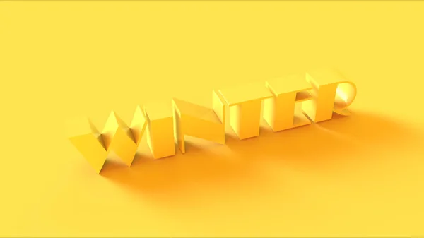 Яскраво Жовтий Зимовий Знак Ілюстрація Рендеринга — стокове фото