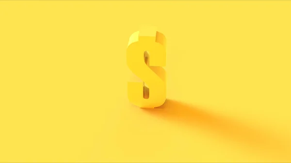 Signo Dólar Amarillo Brillante Ilustración Render — Foto de Stock