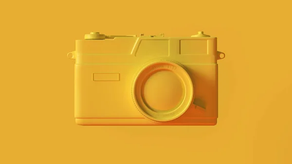 Żółty Vintage Camera Ilustracja Renderowania — Zdjęcie stockowe