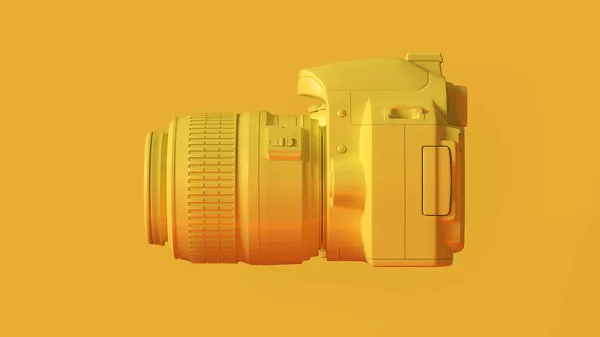 Żółta Cyfrowa Kamera Dlsr Ilustracja — Zdjęcie stockowe