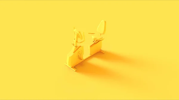 黄色练习单车3D图解 — 图库照片