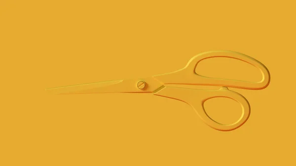 Yellow Plastic Handled Tailoring Scissors Illustration Render — 스톡 사진