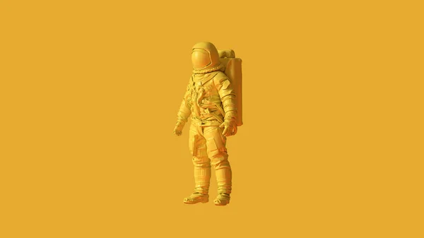 Amarelo Spaceman Astronauta Cosmonauta Ilustração Render — Fotografia de Stock