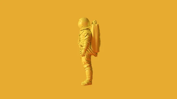 Amarelo Spaceman Astronauta Cosmonauta Ilustração Render — Fotografia de Stock