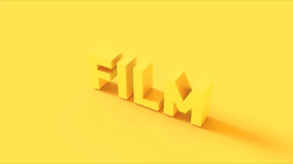 Bright Yellow Film Sign Illustration Render — Stock Photo, Image