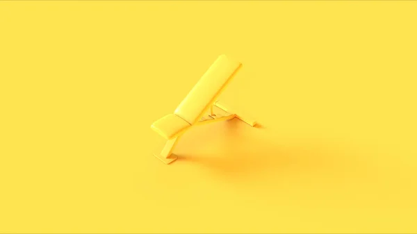 Amarelo Incline Workout Bancada Ilustração Renderização — Fotografia de Stock
