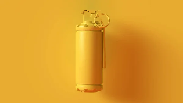 Żółty Flash Bang Smoke Grenade Ilustracja Renderowania — Zdjęcie stockowe