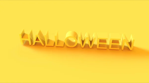 Brillante Amarillo Halloween Signo Ilustración Render — Foto de Stock
