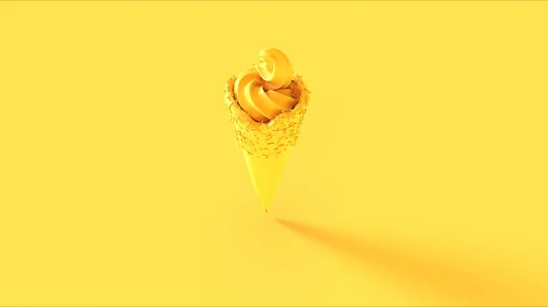 Жовте Морозиво Спринками Ілюстрація Рендеринга — стокове фото