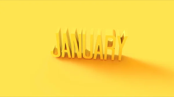 Φωτεινό Κίτρινο Ιανουαρίου Υπογραφή Απεικόνιση Απόδοση — Φωτογραφία Αρχείου