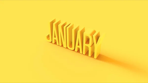 Ljust Gul Januari Sign Illustration Render — Stockfoto