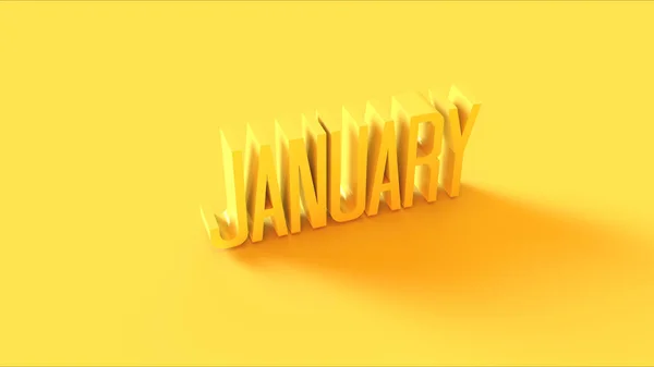 Φωτεινό Κίτρινο Ιανουαρίου Υπογραφή Απεικόνιση Απόδοση — Φωτογραφία Αρχείου