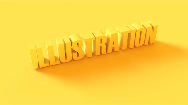 Bright Yellow illustration Sign 3d illustration 3d render