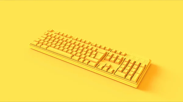 Yellow Computer keyboard 3d illustration 3d render