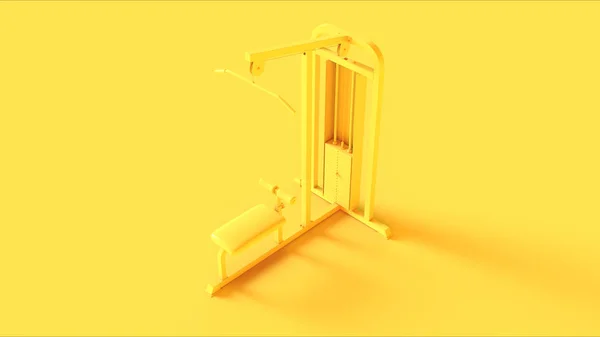 Gelbe Lats Ziehen Gewichtsmaschine Herunter Illustration — Stockfoto