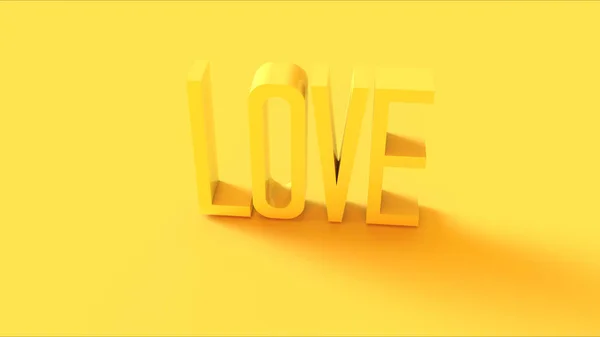 Amarelo Brilhante Amor Sinal Ilustração Render — Fotografia de Stock