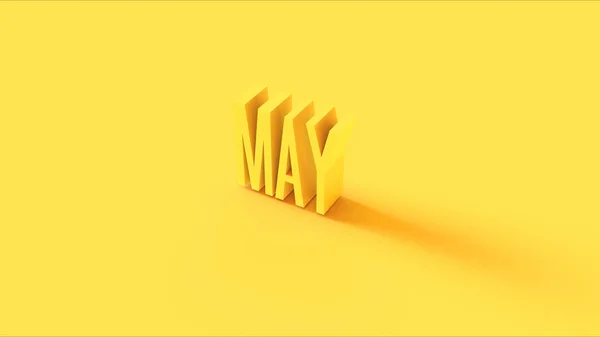 Bright Yellow May Sign Ilustrație Render — Fotografie, imagine de stoc