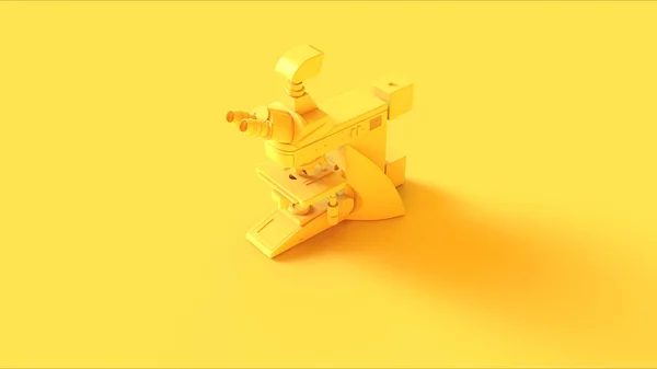 Amarelo Moderno Digital Microscópio Ilustração Render — Fotografia de Stock