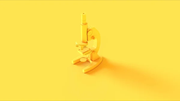 Microscopio Tradicional Amarillo Ilustración Render — Foto de Stock