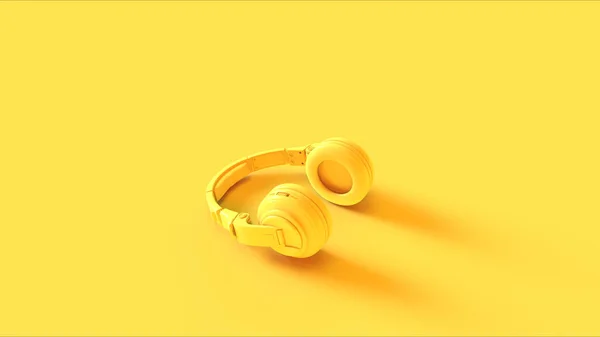 Gelbe Moderne Kopfhörer Illustration — Stockfoto