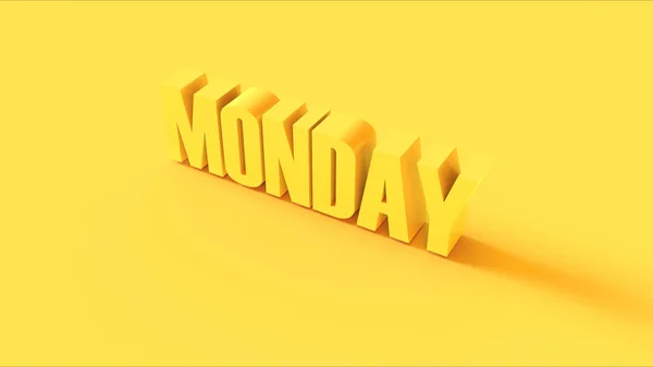 Parlak Sarı Pazartesi Şareti Illüstrasyon Render — Stok fotoğraf