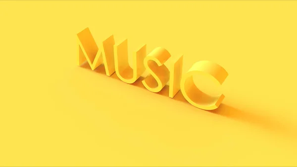 Brilhante Amarelo Música Sinal Ilustração Render — Fotografia de Stock