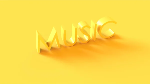 Helder Geel Muziek Teken Illustratie Renderen — Stockfoto