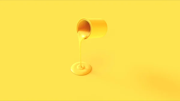 Желтая Краска Олово Заливки Иллюстрация Рендеринг — стоковое фото