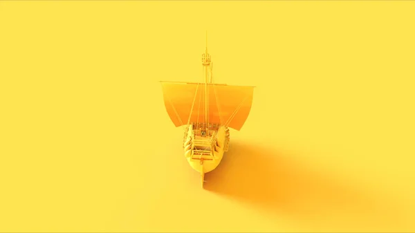 Barco Pirata Amarillo Ilustración Renderizado — Foto de Stock