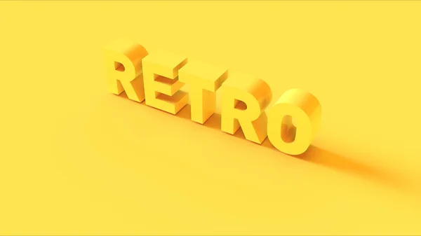 Amarelo Brilhante Retro Sinal Ilustração Render — Fotografia de Stock