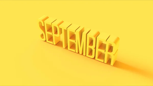 Bright Yellow September Sign Illustration Render — Stock Photo, Image