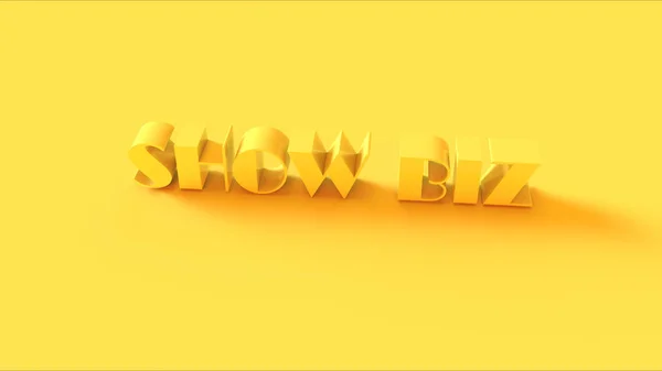 Bright Yellow Show Biz Sign Иллюстрация Render — стоковое фото