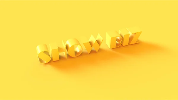 Luminoso Giallo Mostra Biz Sign Illustrazione Render — Foto Stock