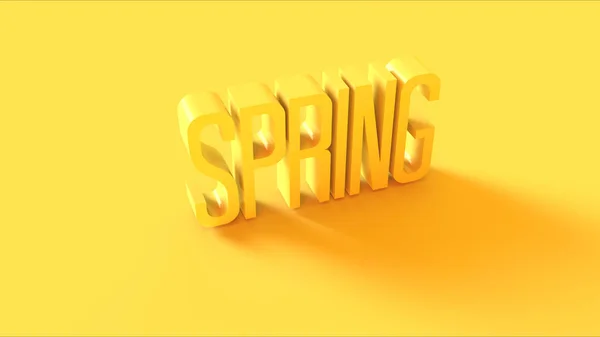 Bright Yellow Spring Sign Illustration Render — Stock Photo, Image