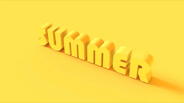 Světle Žlutý Letní Znak Ilustrace Vykreslení — Stock fotografie