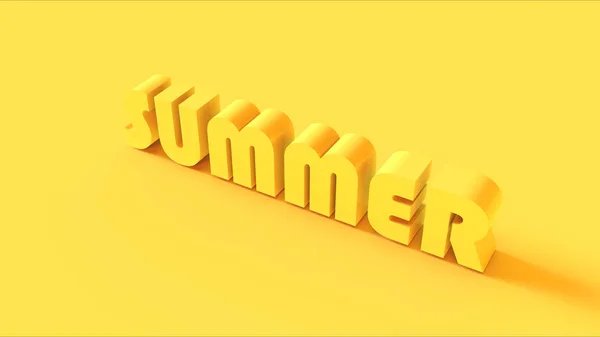 Signo Verano Amarillo Brillante Ilustración Render —  Fotos de Stock