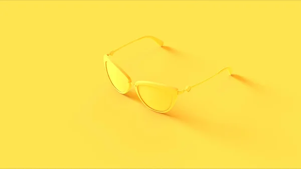 Amarelo Óculos Sol Ilustração Renderização — Fotografia de Stock