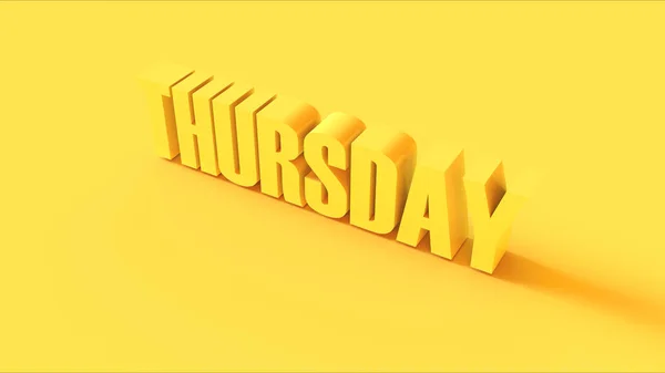 Bright Yellow Thursday Sign Illustration Render — Stock Photo, Image