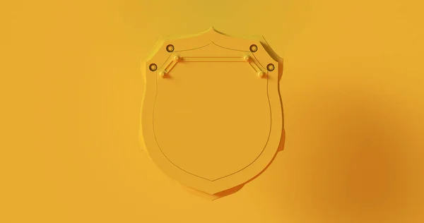 Gelbe Schildplakette Illustration Rendering — Stockfoto
