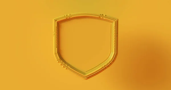 Yellow Shield Badge Illustration Rendering — 스톡 사진