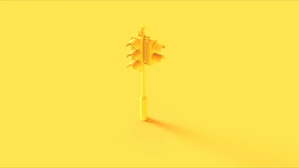 Yellow Traffic Light Signals 3d illustration