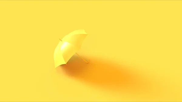 Κίτρινη Ομπρέλα Τρισδιάστατη Απεικόνιση Απόδοση — Φωτογραφία Αρχείου