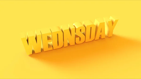 Bright Yellow Wednesday Sign Illustration Render — Stock Photo, Image