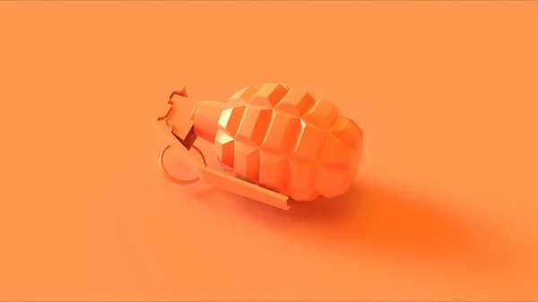 Orange Grenade Illusztráció Render — Stock Fotó