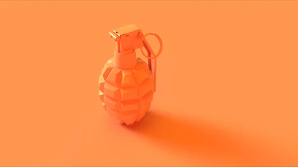 Orange Grenade Illusztráció Render — Stock Fotó