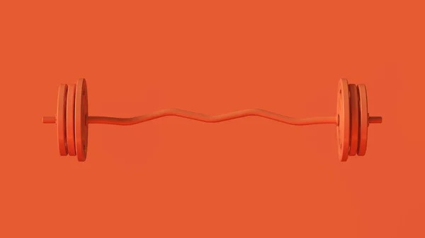 Orange Curl Barbell Illusztráció Renderelés — Stock Fotó