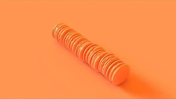 オレンジマクロンマカロン3Dイラスト3Dレンダリングのライン — ストック写真