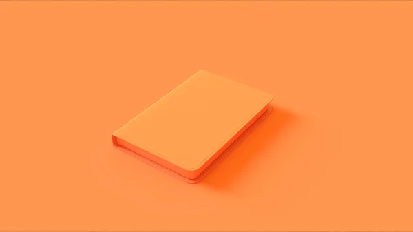Orangefarbenes Notizbuch Illustration Rendering — Stockfoto